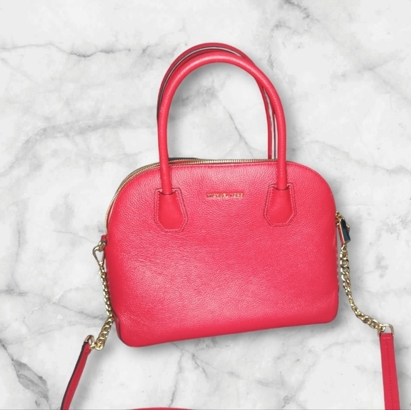 Michael Kors Handbags - Red Micheal Kors  hobo bag with gold hardware and additional strap for shoulder